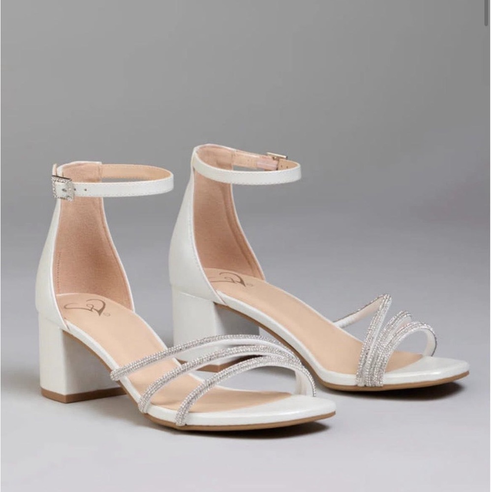 Windsor Pearl White Block Heel Sandals